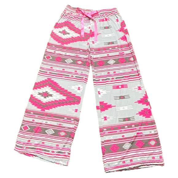 Simply Southern Pajama Lounge Pants Pink Gray White Medium / Large 8/12 - Picture 1 of 4